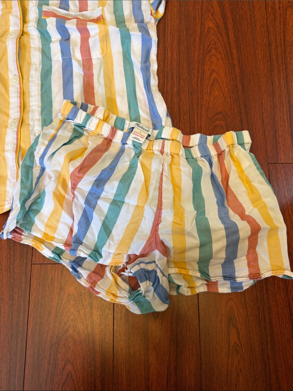 Madewell Striped Cotton Pajama Set in Multicolor Pastels - Picture 2 of 11